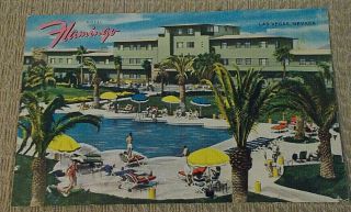 Las Vegas Nv Flamingo Hotel/casino Swimming Pool Linen Postcard I Combine