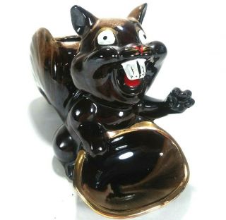 Vintage Ceramic Squirrel Planter Made In Japan 3060 Mid Century 50s 60s