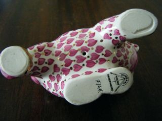 KOCSIS HUNGARY Porcelain Bear Figurine Pink Hearts hand painted 4