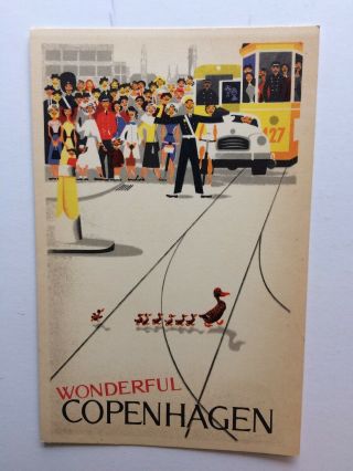 Old Postcard Travel Poster Type Copenhagen Denmark