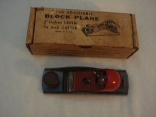 Vintage Millers Falls No 75 - 01 Block Plane - U.  S.  A.  With Box