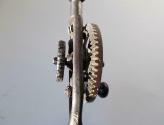 Antique Millers Falls Hand Drill 1896 Handle Bit Storage Metal Wheel Side Handle 5