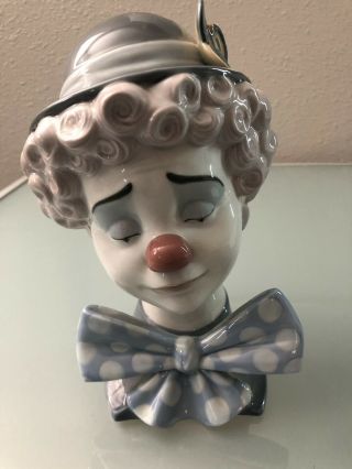 Lladro Sad Clown Porcelain Bust 5611