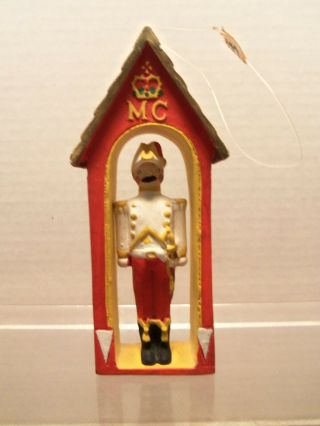 Vintage Dept.  56 Ceramic Soldier Ornaments,  White Soldier In Guard House
