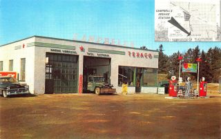 Nipissing Junction Ontario Car & Truck Texaco Gas Station Postcard.