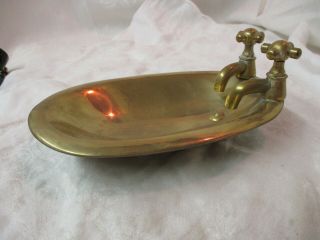 Vintage Olee Solid Brass Bath Tub Soap Dish