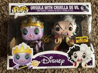Funko Pop Disney Villians Ursula With Cruella De Vil 2 Pack Hot Topic Exclusive