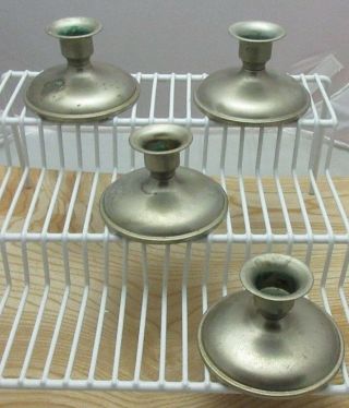 Old Risdon Mfg.  Co Naugatuck,  Conn,  Made In U.  S.  A.  Set Of 4 Matching Candle Holders