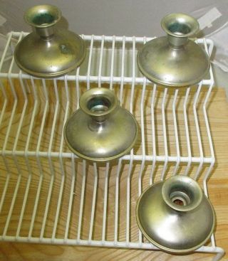 OLD Risdon Mfg.  Co Naugatuck,  Conn,  Made In U.  S.  A.  Set Of 4 Matching CANDLE HOLDERS 3