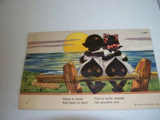 Vintage Antique Postcard Black Americana Comic Curteich Chocolate Drop 250