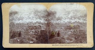 Battle Of Gettysburg Antique Civil War Stereoview Card Pickett 