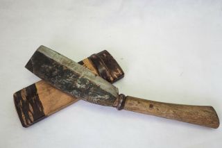 Primitive Antique Choundo Hatchet Nata Camping Tool Knife Dagger & Scabbard