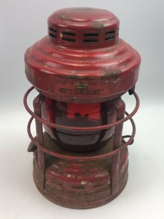 Vintage Embury No.  25 Luck - E - Lite Red Kerosene Truck Lantern