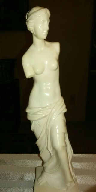 Vintage Classic Figure Sculpture By A.  Santini Alabaster Nude Woman 11.  5 " Italy