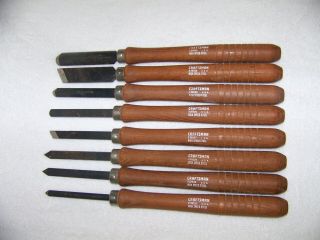 Craftsman Wood Lathe Chisels High Speed 8 Pc Set 928521 To 928528 Un - Cond