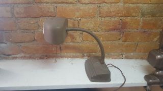 Antique Art Deco Base Desk Lamp Gooseneck Cast Iron Metal Industrial Vintage