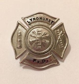 Vintage Obsolete Lyndhurst Jersey Fireman Hat Badge