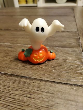 Vintage Hallmark Merry Miniatures Figure Ghost & Jack O Lantern - Halloween 1981