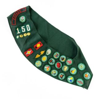 Vintage Girl Scout Sash With Badges And Pins From The 1960 
