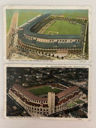 1927 Wrigley Field Postcards Chicago Cubs And Los Angeles Baseball Vintage (2)