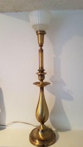 Stiffel Brass Table Lamp Diffuser Sconce Torchiere Vintage Hollywood Regency