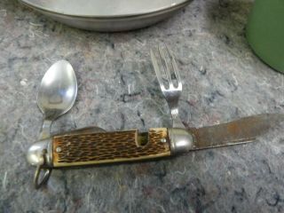 Vintage BSA Boy Scout Mess Kit With Folding Utensils 5