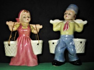 Rare Vintage Ceramic Royal Sealy Dutch Boy And Girl Figurines With Labels