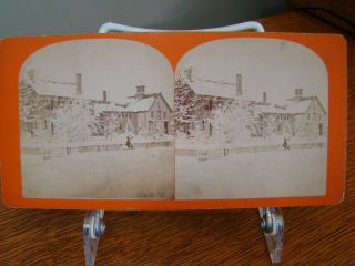 143 West St House Keene N.  H.  Stereoview Card By J.  A.  French