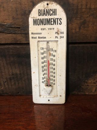 Antique Thermometer From Bianchi Monuments Monessen West Newton Pa