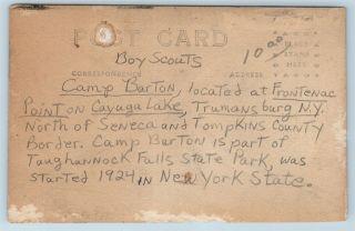 Postcard NY Trumansburg Camp Barton Boy Scouts BSA W/ Bugle RPPC Photo c1930 S11 2