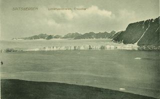 Norway,  Spitsbergen Svalbard,  Crossbay,  Lilliehøøkbræen (1910s) Oppi