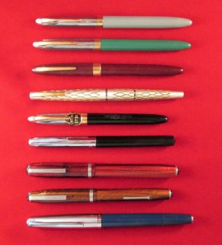 6 Sheaffer,  3 Esterbrook Pens