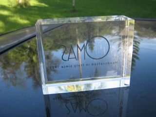 OMAS HANDCRAFTED IN ITALY SINCE 1925 LUCITE PAPER WEIGHT ADVERTISING PLAQUE 4