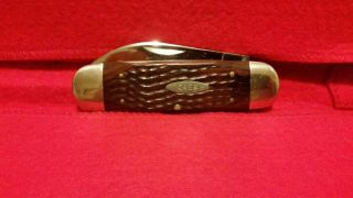 Case Xx Elephant Toe Knife " 1975 " Model Brown Jigged Wood Handle (6250)