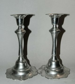 Classic Colonial Kirk Stieff Pewter Candlesticks,  Vintage