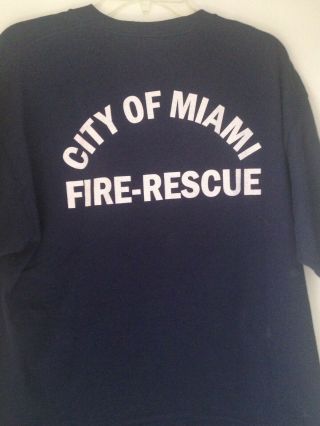 City Of Miami Fire - Rescue Captain Pocket T - Shirt Size Xl