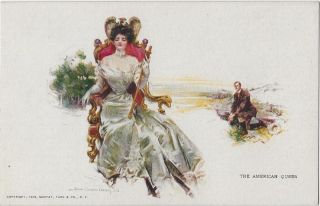 Howard Chandler Christy As American Queen Postcard 1900 