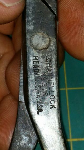 Vintage Channellock No.  378 Duck Bill Pliers Meadville,  P.  A.  U.  S.  A.  Tool