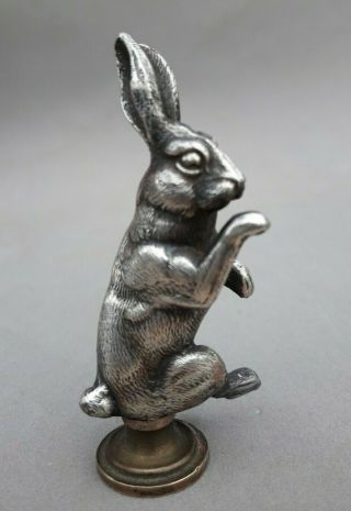 Antique Wax Seal Stamp Rabbit Silverplated