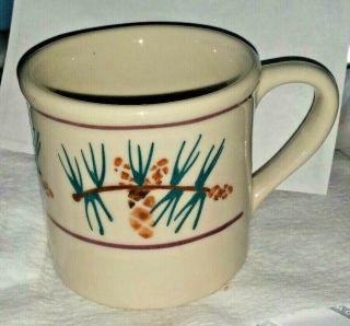 Hartstone Pottery Vtg Stoneware Coffee Mug Woodland Pine Pinecones Vntg