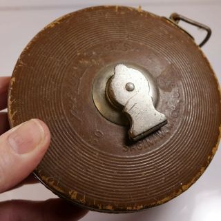 Vintage Lufkin Rule Co Measuring Tape Saginaw Michigan Spool Winder 4 " Diam