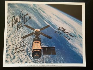 Skylab 4 Crew Signed Photo Gerald Carr Edward Gibson William Pogue Autograph