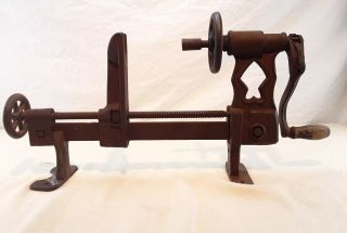 Antique Hand Crank Drill Press Boring Tool Barn Post/ Timbers Industrial Machine