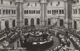 Rp: Washington D.  C. ,  40 - 50s; The Library Of Congress,  Main Reading Room