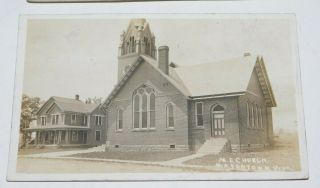 RPPC Masontown West Virginia M.  E.  Church and Cemetery Photo Postcards 2