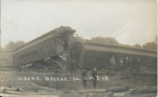 2 Rppcs Of A Rock Island Railroad Train Wreck At Greene Iowa October 8,  1909