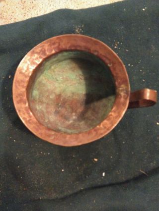 Antique Vintage Hand Made Hammered Copper Pot Planter 2