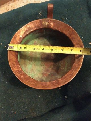 Antique Vintage Hand Made Hammered Copper Pot Planter 5
