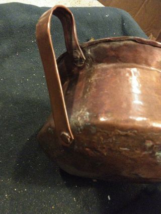 Antique Vintage Hand Made Hammered Copper Pot Planter 7
