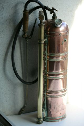 Big Vintage Copper Garden Sprayer Muratori Pulverisateur W/ Pressure 22.  5inch